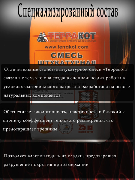 Штукатурка жаростойкая 25кг.