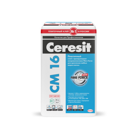 Плиточный клей для керамогранита снаружи и внутри Сeresit CM16/25кг.